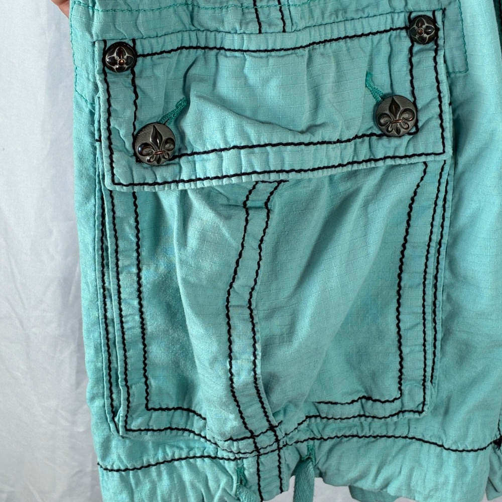 Rock Revival Cargo Shorts Mens 44 Y2K Baggy Ripstop Contrast Stitch RCM074-7 - Picture 8 of 16